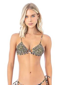 Maaji Damen Coral Panther Cintia Bralette Bikini, Orange/Abendrot im Zickzackmuster (Sunset Chevron), Medium von Maaji