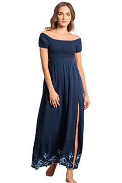 Maaji Damen Midnight Garden Yoko Langes Kleid, Marineblau, Klein von Maaji