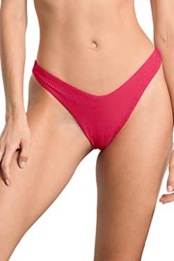 Maaji Damen Strawberry Splendour High Leg Cheeky Cut Bikini-Unterteile, dunkelrosa, S von Maaji