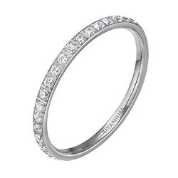 Mabohity Ewigkeitsring Damen Silber, Ringe 2mm aus hochwertige Titan für Frauen/Mädchen, Größe 47 von Mabohity