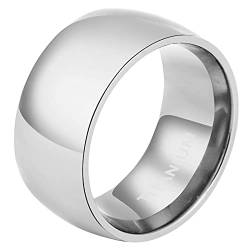 Mabohity Ring Damen Hochpoliert Titan Ring Titanium Ehering Verlobungsring Trauring Freundschaftsring Partnerring Hochzeit Band, Silber 10mm Breite, Größe 47 (15.0) von Mabohity