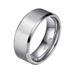 Mabohity Ring Herren/Damen Matt + Hochpoliert Titan-Ring Titanium 10mm Breit Ehering Verlobungsring Trauring Freundschaftsring Partnerring Hochzeit Band, Silber, Größe 52 von Mabohity