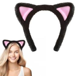 Mabor Cute Cat Ears Headband Cat Ear Headband for Kids Adult Furry Cat Ears Cat Headband Black Cat Ears for Makeup Shower Party von Mabor