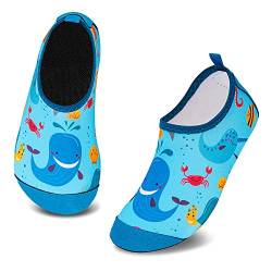 Badeschuhe Kinder Schwimmschuhe Wasserschuhe Schnell Trocknend Strandschuhe Aquaschuhe für Jungen Mädchen Baby Beach Pool(Blau Wal,34/35 EU) von Mabove