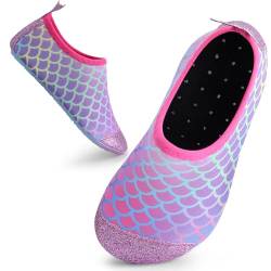 Badeschuhe Kinder Schwimmschuhe Wasserschuhe Schnell Trocknend Strandschuhe Aquaschuhe für Mädchen Baby Beach Pool(Fish Scales,22/23 EU) von Mabove