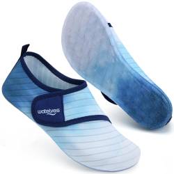 Mabove Badeschuhe Wasserschuhe Schwimmschuhe Damen Herren Strandschuhe Aquaschuhe Barfussschuhe Badesoken Surfschuhe(JianBian-Blau,36/37 von Mabove