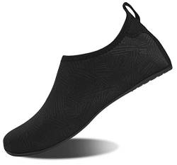 Mabove Badeschuhe Wasserschuhe Schwimmschuhe Damen Herren Strandschuhe Aquaschuhe Barfussschuhe Neopren Surfschuhe(Schwarz 893,38/39 EU) von Mabove