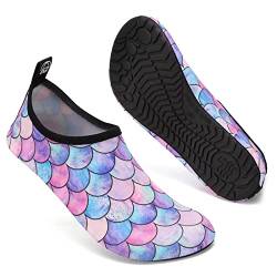 Mabove Badeschuhe Wasserschuhe Schwimmschuhe Damen Strandschuhe Aquaschuhe Barfussschuhe Neopren Surfschuhe(Violett Meerjungfrau,36/37 EU) von Mabove