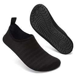 Mabove Badeschuhe Wasserschuhe Schwimmschuhe Herren Damen Strandschuhe Aquaschuhe Barfussschuhe Neopren Surfschuhe(Schwarz LXY,38/39 EU) von Mabove