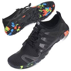 Mabove Strandschuhe Wasserschuhe Herren Schnell Trocknen Surfschuhe Schwimmschuhe Aquaschuhe Badeschuhe Barfussschuhe(Schwarz SD901,39 EU) von Mabove