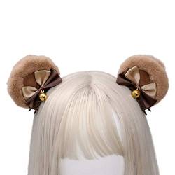 Handgefertigte Kunstbär-Ohren-Haarspange, süße Doppelschleife, Plüschtier-Haarnadeln, Cosplay, Haarspangen, Kunststoff-Haarspangen von Mabta