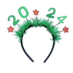 Neujahrs-Kopfschmuck, Kranz, Kopfschmuck für Mädchen, Frauen, Hochzeit, Festival, Urlaub, Weihnachten, Neujahr, Frohes neues Jahr, Stirnband 2024 für Frauen von Mabta