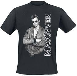 MacGyver Looking Cool! Männer T-Shirt schwarz L 100% Baumwolle Fan-Merch, TV-Serien von MacGyver