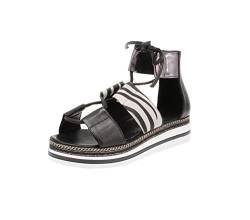 Maca Kitzbühel 2812 - Damen Schuhe Sandaletten - nero-zebra, Größe:39 EU von Maca Kitzbühl