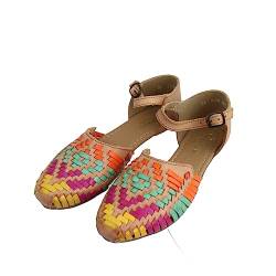 Macarena Collection Sandalen frauen Huarache Sandale Bunte Leder Mexikanischen Stil Farbe Tan Farben 2150, Hellbraun, 39 EU von Macarena Collection