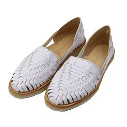 Sandalen Frauen Huarache Sandale Bunte Leder Mexikanischen Stil Farbe Weiß 813, Weiss/opulenter Garten, 39 EU von Macarena Collection
