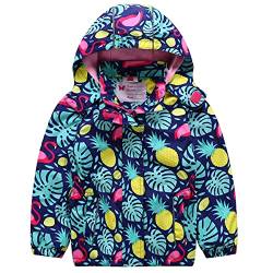 Kinder Mädchen Matsch und Buddeljacke Regenmantel Regenjacke Frühlingsjacke Softshell Jacke mit Fleece Innenfutter(Typ 2,122-128) von Machbaby