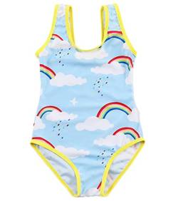 Machbaby Mädchen Einteilige Badeanzüge Sommer Sport Bademode Hawaiian Beach UV-Schutz Badeanzug(Regenbogen,M) von Machbaby