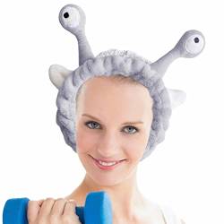 Maciun Spa-Stirnband, Cartoon Schneckenaugen elastisches, flauschiges Stirnband für Make-up, Plüsch-Tier-Neuheit-Stirnbänder für Dusche und Bewegung, Spa-Yoga-Kopftuch für das Fitnessstudio zu Hause von Maciun