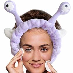 Maciun Stirnband zum Waschen des Gesichts | Elastische Plüsch-Schneckenaugen-Stirnbänder für Frauen - Plüsch-Tier-Neuheit-Stirnbänder für Dusche und Bewegung, Spa-Yoga-Kopftuch für das Fitnessstudio von Maciun