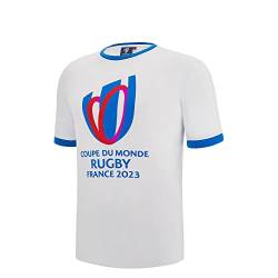 Macron T-Shirt für Kinder, Rugby World Cup 2023, offizielles Lizenzprodukt, Blanc, 8 Jahre von Macron