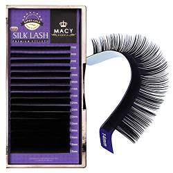 MACY Einzelwimpern Für Wimpernverlängerung, SILK (Seiden-) Wimpern/Lashes - STÄRKE (Dicke): 0.25mm, BIEGUNG (Curl): B, LÄNGE: 10mm - PREMIUM Macy Technologie Für Glanz & Tiefe Farben von Macy Co. Ltd. Korea