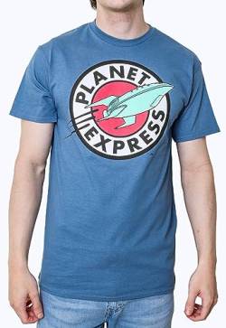 Futurama Planet Express Logo Adult T-Shirt, Schiefer, Klein von Mad Engine