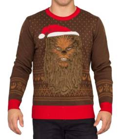 Star Wars Chewbacca Furry Face with Santa Hat Adult Jumper Ugly Christmas Sweater von Mad Engine