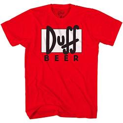 The Simpsons Duff Beer Logo Adult Red T-Shirt (Small) von Mad Engine