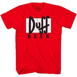 The Simpsons Duff Beer Logo Adult Red T-Shirt (X-Large) von Mad Engine
