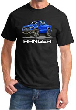 2019 2020 2021 Ford Ranger Truck Classic Cartoon Design T-Shirt, schwarz, Groß von Maddmax Car Art