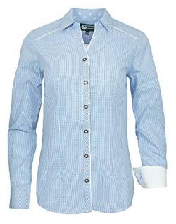 Maddox Damen Langarm Trachtenbluse Innsbruck - Hellblau Sky - Gr. 34 von Maddox Country