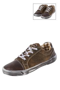 Kinder Trachtensneaker dunkelbraun weiß Nepomuk 002343 von Maddox