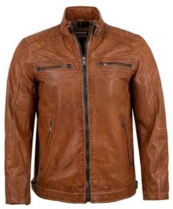 Maddox - Herren Lederjacke Lammnappa Cognac Größe 56 von Maddox