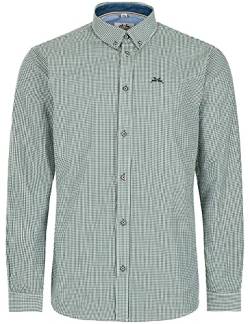 Maddox Kariertes Trachtenhemd Button Down - Hemd-47 | Grün (DE/NL/SE/PL, Alphanumerisch, 4XL, Große Größen, Regular, Grün) von Maddox