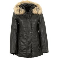 Maddox Lederjacke Evi-20 MADDOX - Damen Echtleder Lederjacke Lammnappa Kapuze Kunstfell schwarz von Maddox