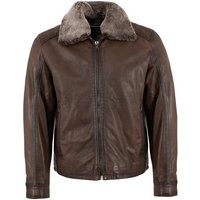 Maddox Lederjacke Thilo MADDOX - Herren Lederjacke Lammnappa Lammfellkragen braun von Maddox