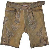 Maddox Trachtenlederhose "Ammersee" mit Gürtel - Kurze Herren Lederhose Antik Sand von Maddox