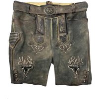 Maddox Trachtenlederhose 'Urgsee' mit Hirschstickerei, Antik Coffee von Maddox