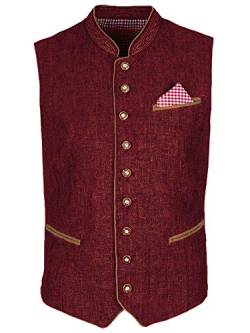 Maddox Trachtenweste Oliver Leinen Herrenweste Tracht Weste blau Bordeaux Kiesel (Bordeaux, 48) von Maddox