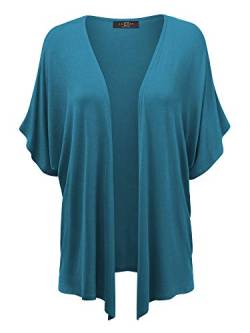 Made By Johnny Damen Kimono-Stil Kurzarm Dolman Cardigan - Blau - Groß von Made By Johnny