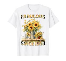 Womens 71st Birthday Fabulous 1953 71 Years Old Sunflower T-Shirt von Made In 1953 Gifts 71 Years Old Birthday Queen