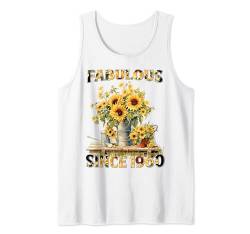 Womens 64th Birthday Fabulous 1960 64 Years Old Sunflower Tank Top von Made In 1960 Gifts 64 Years Old Birthday Queen