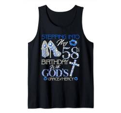 Stepping into my 58th birthday with gods grace and mercy Tank Top von Made In 1966 Gifts 58 Years Old Birthday Queen