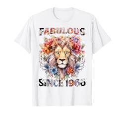 Womens 58th Birthday Fabulous 1966 58 Years Old Lion Flower T-Shirt von Made In 1966 Gifts 58 Years Old Birthday Queen
