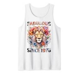 Womens 46th Birthday Fabulous 1978 46 Years Old Lion Flower Tank Top von Made In 1978 Gifts 46 Years Old Birthday Queen