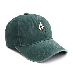 Basecap Used Look Unisex Größenverstellbar - Grün mit oder ohne Print - Softshell Baseball Caps - Schirm-Mütze Kopfbedeckung - Unisex (Green Banana) von Made by Nami