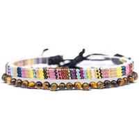 Made by Nami Armband Set 2x Surfer Armband Herren & Damen Tigerauge Perlenarmband Boho Armband (Set, 2), Festival Schmuck Hippie Herren Armband Sommer von Made by Nami