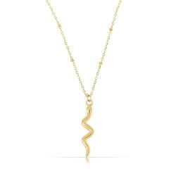 Made by Nami Edelstahl Halskette Damen Gold mit Schlangen Anhänger Schmuck Geschenk Freundin 40 + 5 cm lang (Schlange) von Made by Nami