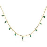 Made by Nami Kette mit Anhänger Goldene Edelstahl Halskette Damen mit Smaragdgrünen Edelsteinen, Geburtstagsgeschenk für Frauen Wasserfest 40 + 5 cm Länge von Made by Nami